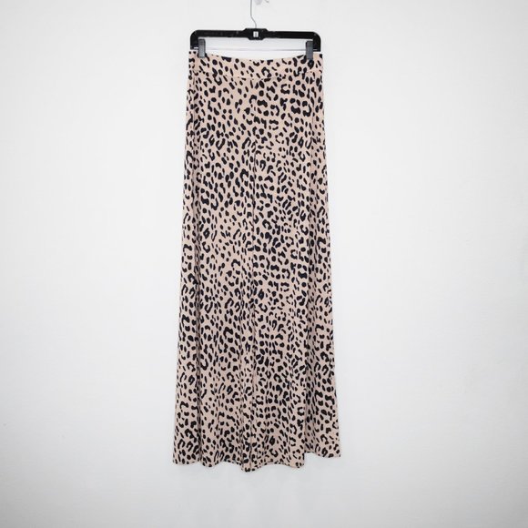 SOLD Alice + Olivia Athena Wide Leg Pant Leopard Sand Pallazo Puddle Pant E4 - Picture 3 of 8